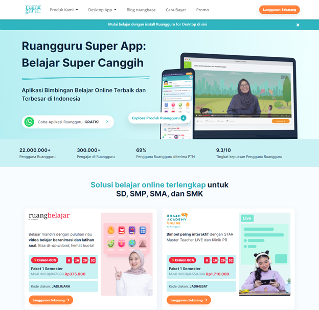 start up pendidikan ruangguru - awanapps.com