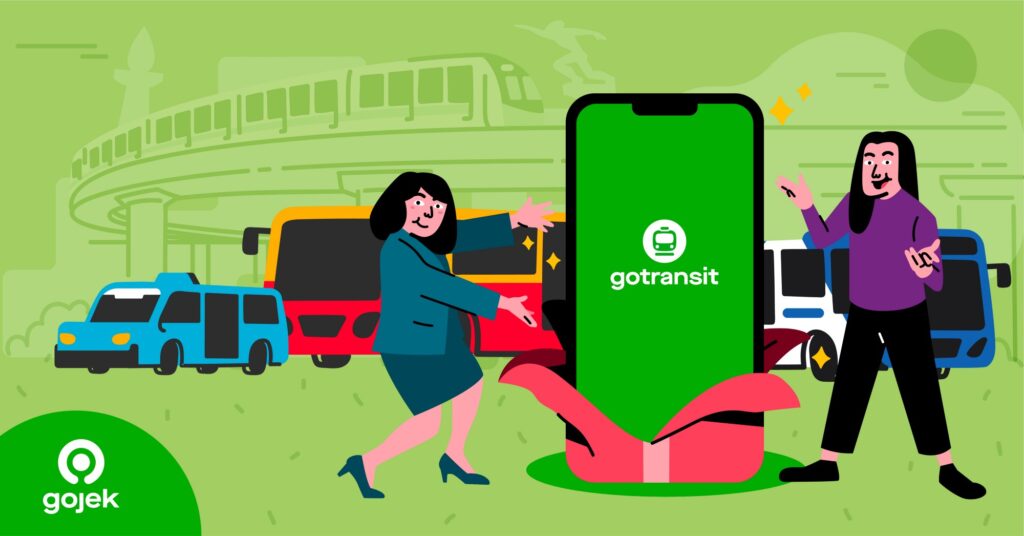 Ilustrasi kolaborasi Gojek dan PT. KCI. (Sumber: Gojek)