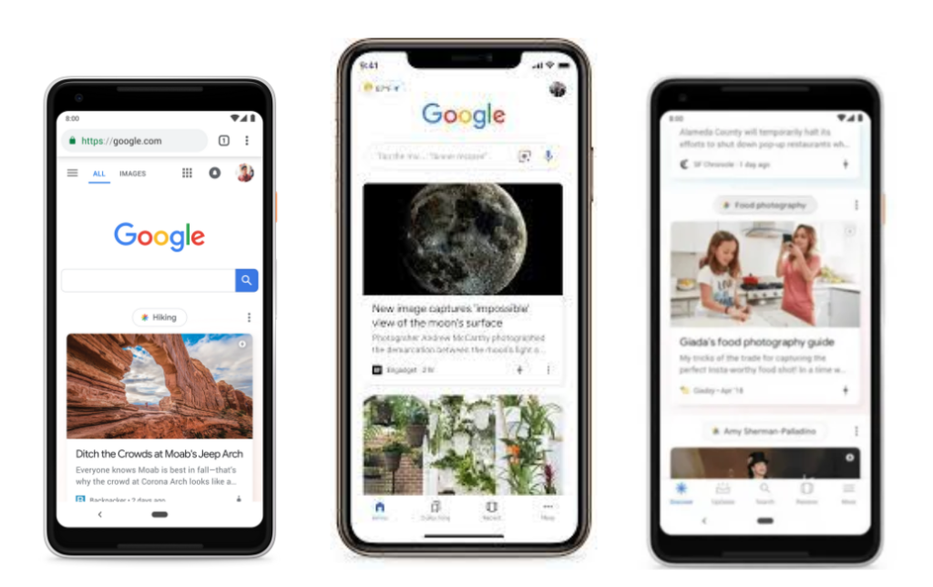 Ilustrasi Google Discover. (Sumber: Marfeel)