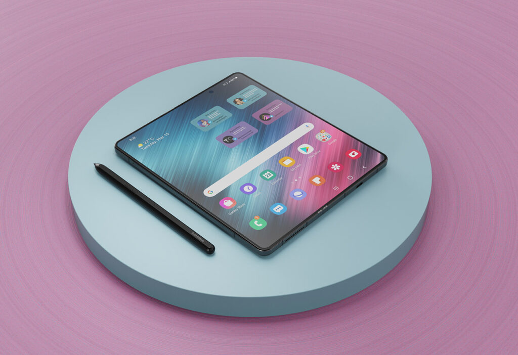 Ilustrasi bocoran Samsung Galaxy Z Fold 4. (Sumber: phonearena.com)