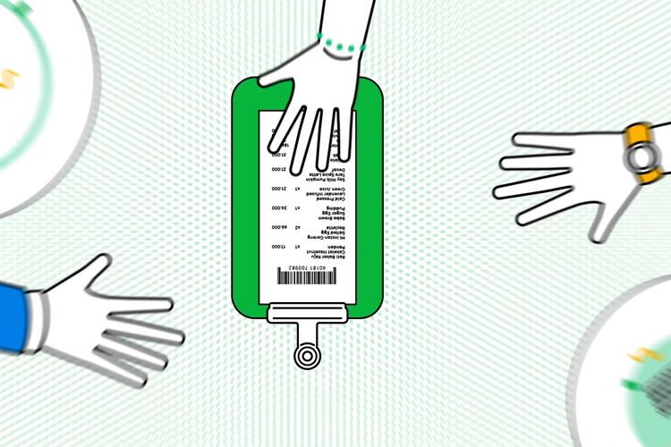 Ilustrasi layanan Line Split Bill. (Sumber: Kompas.com)