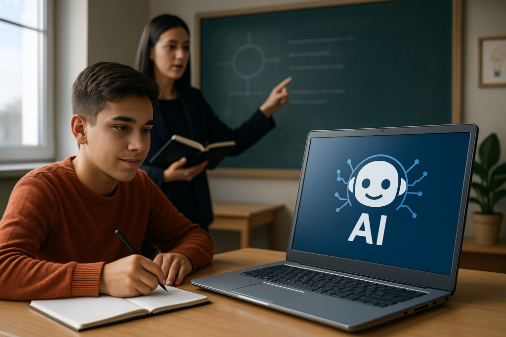 Ilustrasi penggunaan AI dalam pendidikan di Indonesia