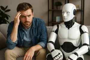 kesehatan mental di era AI, keseimbangan manusia dan teknologi digital