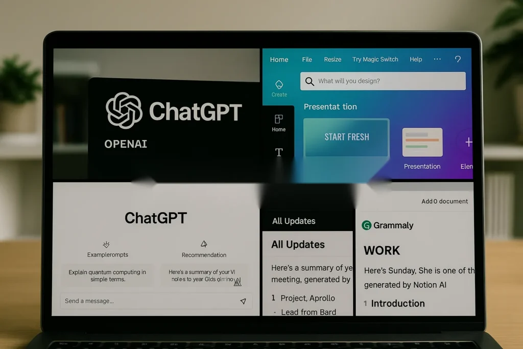 ilustrasi aplikasi AI gratis untuk pekerjaan harian